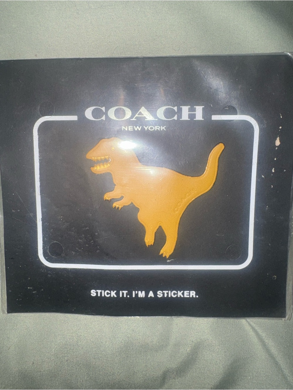 COACH New York Orange Dino/REXI Sticker Accessory, sold Out,rare! - Picture 2 of 9